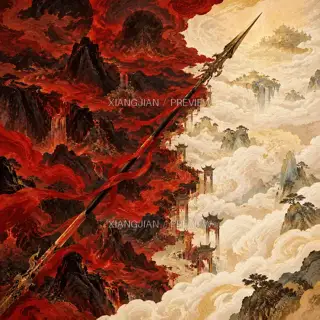 Between Red and White · Illustration AI Image