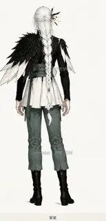 Crane Shadow Guards Spring, Spring Ritual Broken Feather, Back · Illustration Image