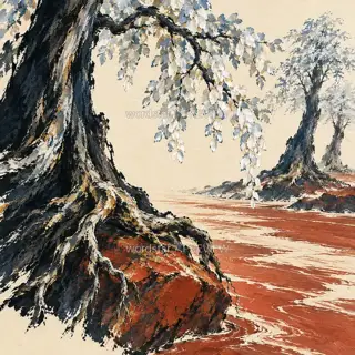 Roots around Red Stone · Illustration Image
