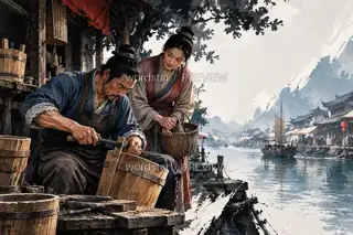 A Craftsperson Repairs a Vessel · Illustration Image