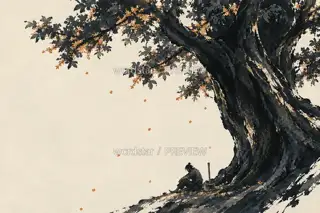 Blossoms beside the Axe · Illustration Image