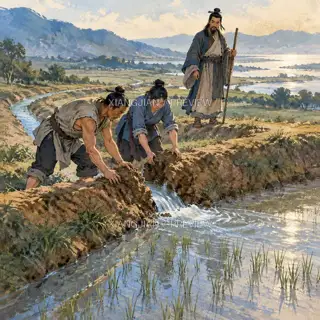 Water by the Fields · Illustration AI Image