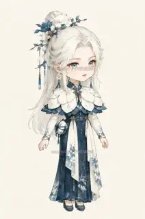 Snow Porcelain Dream Gazing, Listening to Snow, Hiding Sound, Chibi Avatar · Illustration Image