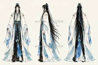Moon Tide Walker - promo page original character - three views · Illustration Image