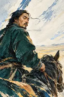 Grass Reflected on His Face · Illustration Image