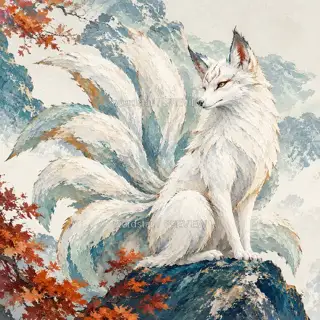 Nine Tails Like Clouds · Illustration Image