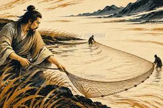 The Net Opens Above Water · Illustration Image