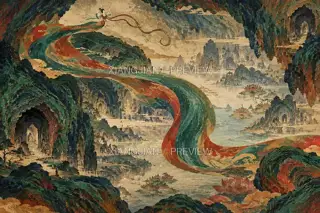 Ribbon Through the Rock · Illustration AI Image
