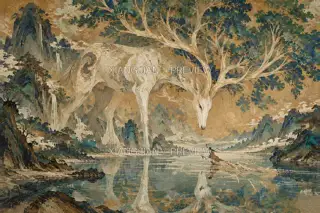 Antlers into Woodland · Illustration AI Image