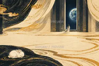 Earth beyond the Window · Illustration Image