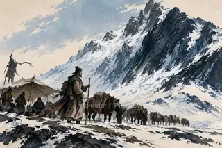 Camp at the Snow Line · Illustration Image