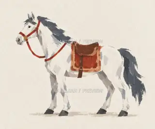 White Dragon Horse · Small portrait of a traveler · Paper Art AI Image