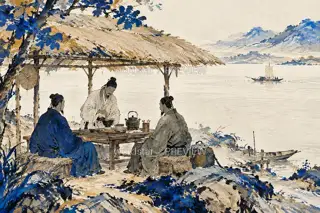 A Tea Shelter beside the Ferry · Illustration Image