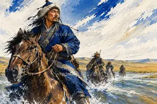 Horses Across the River · Illustration Image