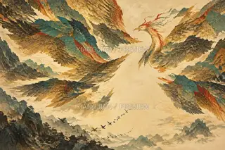 Birds Gathering Around the Fenghuang