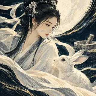 The Hare Hears Her Robe · Illustration Image