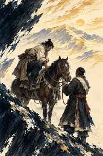 Mounting at Dawn · Illustration Image
