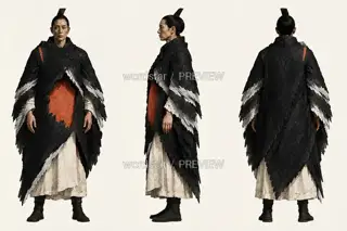 Fire Hiding Mother · Embers After Extinguishing · Three Views · Illustration Image
