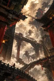 Eaves upon Eaves · Illustration AI Image