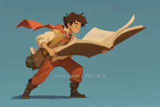 Riding Books Far Away · Illustration AI Image