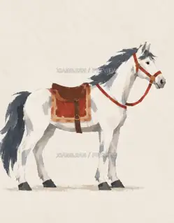 White Dragon Horse · Right side · Paper Art AI Image