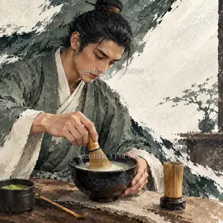 White Foam in a Dark Bowl · Illustration Image