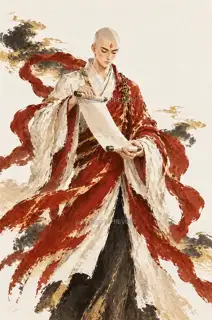 Tang Sanzang Rolls the Scroll · Illustration Image