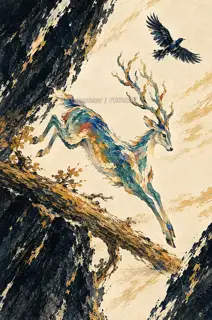 Over the Fallen Trunk · Illustration Image
