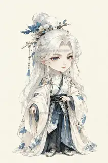 Snow Porcelain Dream Gazing, promo page original character, chibi form · Illustration Image