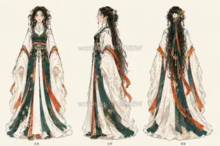 Ginkgo Branch Bearer · Promo Page Original Character · Three Views on One Board · Illustration Image