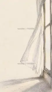 The Curtain Blows Inward · Illustration Image