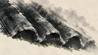 Spring Moss at the Tile Edge · Illustration Image