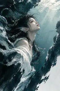 Looking Up Underwater · Illustration Image