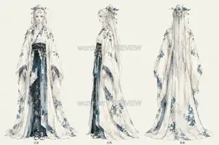 Snow Porcelain Dream Watching Promo Page Original Character Same Board Three View · Illustration Image