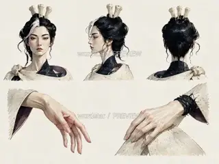 Night-Mending Weaver · Star Bone Woven Garment · Divine Components and Gestures · Illustration Image