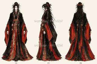 Crimson Lantern Night Patrol Promo Page Original Character Same Board Three View · Illustration Image