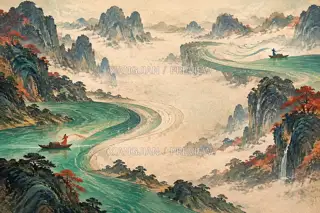Across the Water · Illustration AI Image