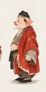 Bajie, left side · Paper Art AI Image