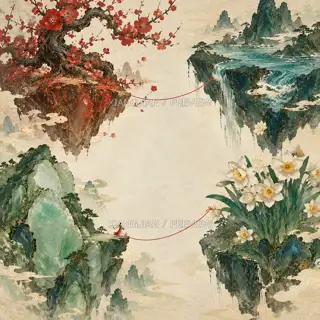 Space Between Offerings · Illustration AI Image