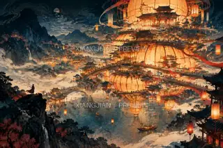 Streets of Light · Illustration AI Image