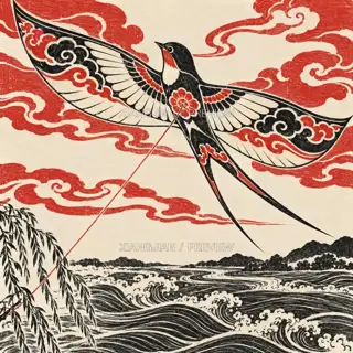 Swallows Return to Spring Lines · Printmaking AI Image