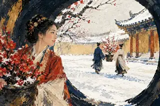 Spring in the Snow Court · Illustration Image