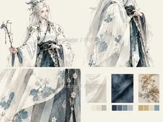Snow Porcelain Dream Gazing, promo page original character, form and material · Illustration Image