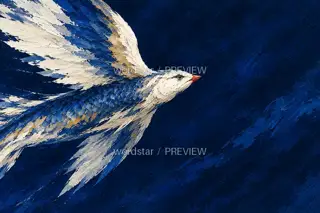 A Red Beak Through Night · Illustration Image