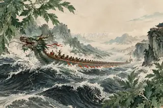 Paddles Together · Illustration AI Image