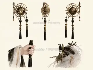 Dream Weaver of Mountains and Seas, promo page original character, divine components and gestures · Illustration Image