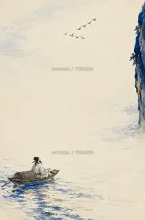Geese over the River · Illustration Image