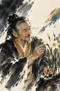 First Light on Gray Hair · Illustration Image