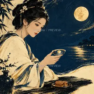 Moon Moving in a Cup · Illustration Image