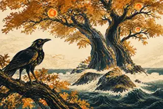Tree in the Eastern Sea · Illustration Image